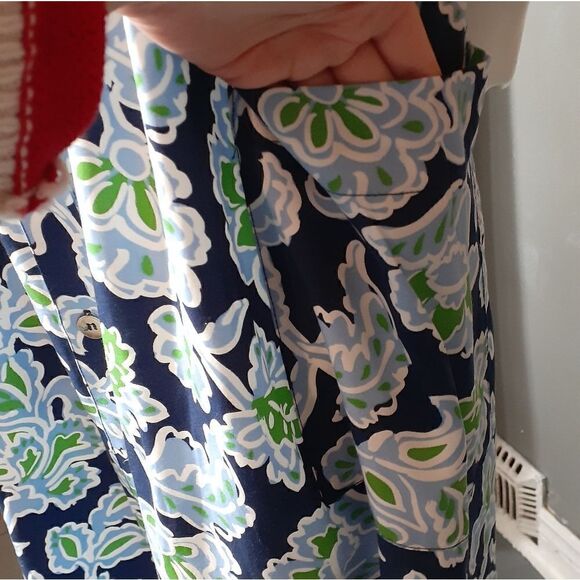 Zara Navy and White Floral Maxi Dress - Picture 8 of 15